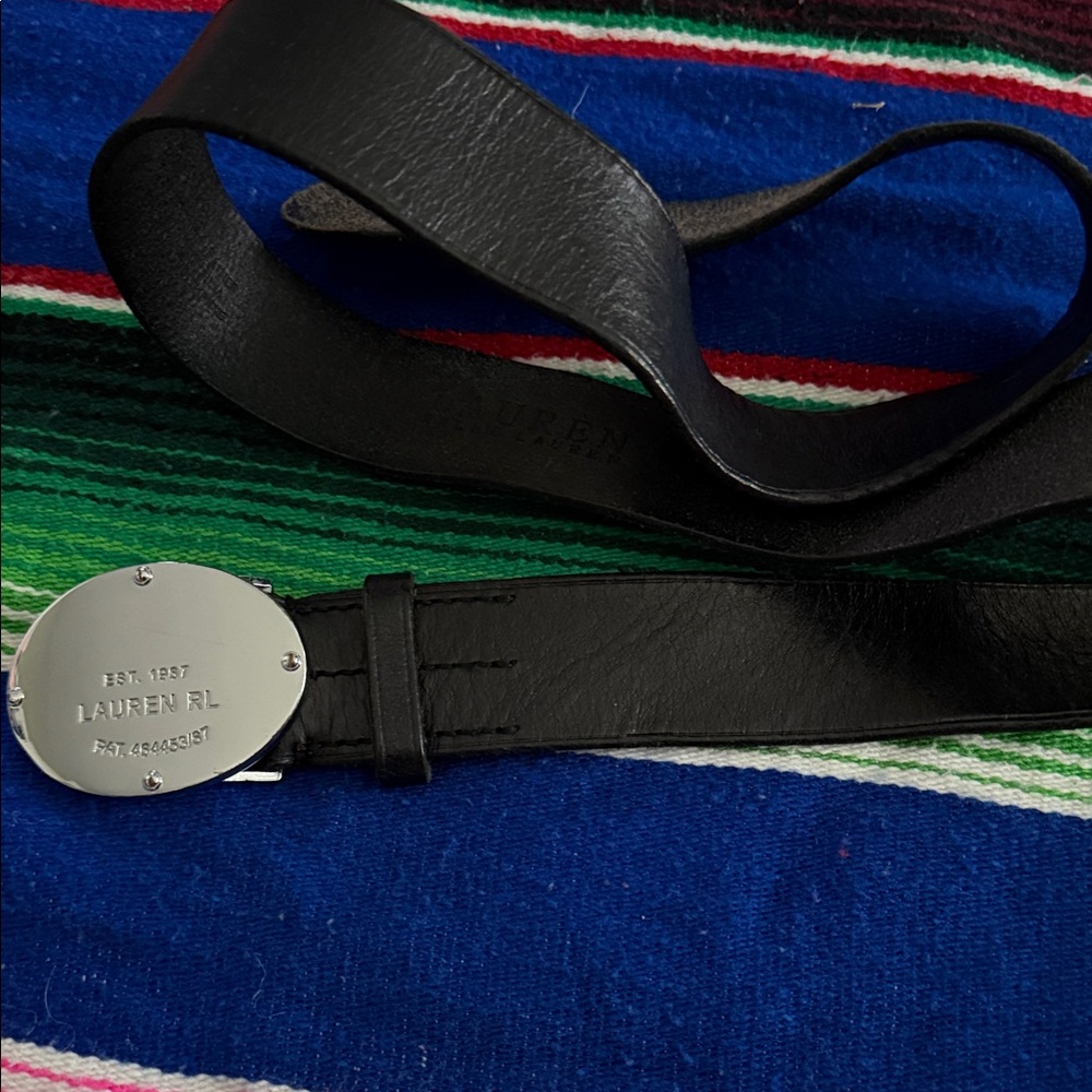 Black Leather Belt By RL